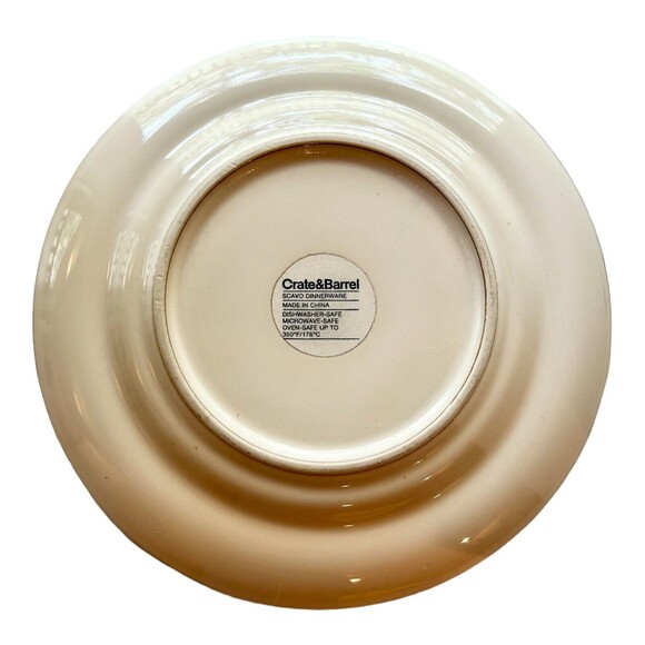 Set of 2 Crate & Barrel Scavo Swirl Salad Plate Dessert Brown Discontinued - Picture 3 of 6